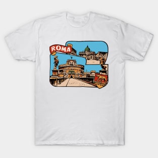 Roma Italy Vintage Style Decal T-Shirt